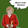 Cartoon: Her First Banana. (small) by Marcus Trepesch tagged angela,merkel,titanic,banane,dildo,sex,porn,politics