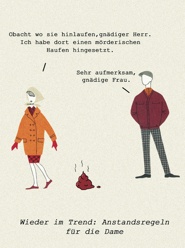 Cartoon: Der Knigge für die Dame (medium) by Ludwig tagged knigge,anstand,manieren,höflichkeit,gutes,benehmen