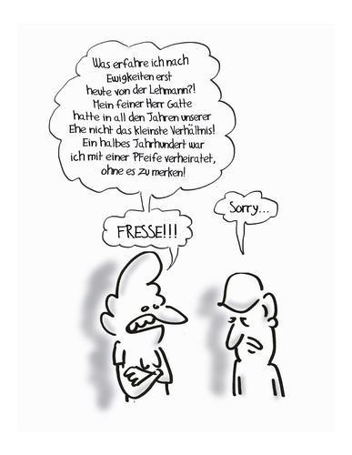 Cartoon: Ehepflichten und Ehepfeifen (medium) by Ludwig tagged ehe,seitensprung,ehebruch,verhältnis,ehepaar,beichte,liebhaberin