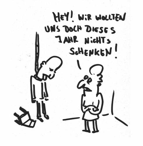 Cartoon: Freude schenken (medium) by Ludwig tagged christmas,weihnachten,schenken,selbstmord,ehepaar
