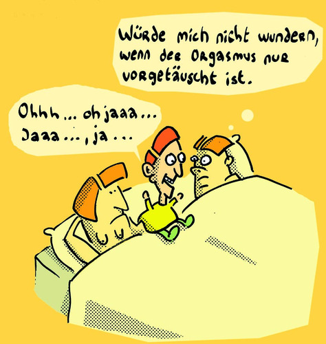 Cartoon: Vorgetäuscht (medium) by Ludwig tagged orgasmus,orgsam,fake,vorgetäuscht,ehe,partner,bauchredner,puppe