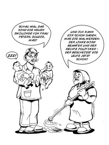 Cartoon: Twins (medium) by Michael Böhm tagged baby,nurse,cleaner,politician
