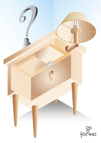 Cartoon: bedside table (medium) by Tonho tagged bedside,table,escher,ilusion,distortion