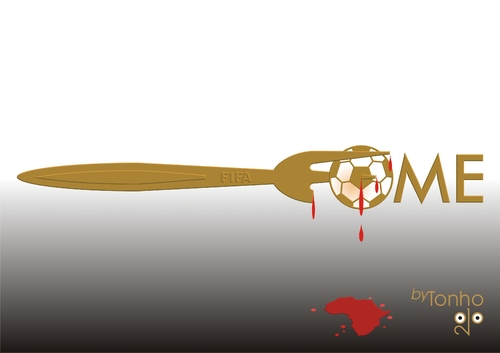 Cartoon: Fome (medium) by Tonho tagged cup,africa,hunger,football,tonho