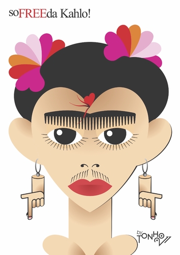 Cartoon: Frida Kahlo (medium) by Tonho tagged frida