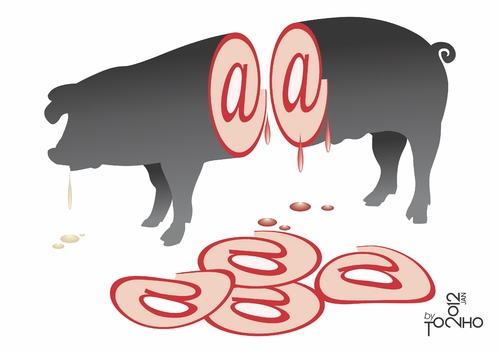 Cartoon: Ham (medium) by Tonho tagged arroba,pig,ham