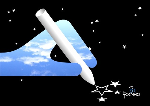 Cartoon: other writing (medium) by Tonho tagged writing,night,day,star,pen