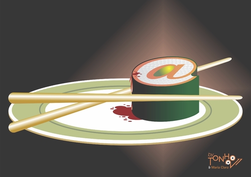 Cartoon: sushi (medium) by Tonho tagged fish,arrouba