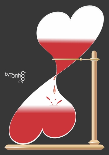 Cartoon: Time to love (medium) by Tonho tagged hourglass,time