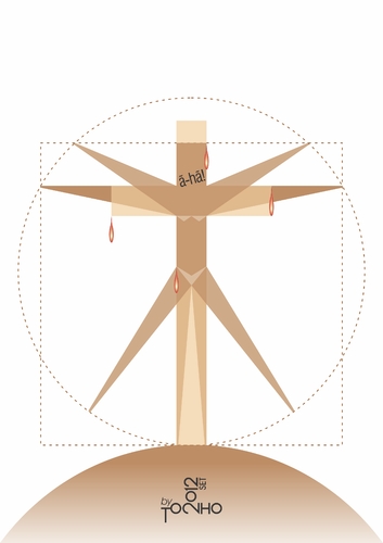 Cartoon: Vitruvius (medium) by Tonho tagged vitruvius,crucifix