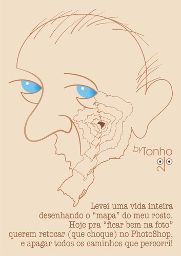 Cartoon: wrinkles (medium) by Tonho tagged mapa