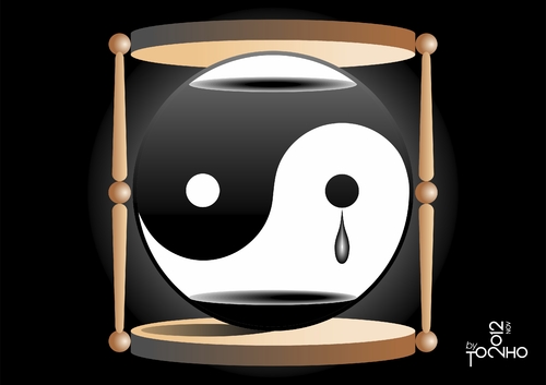 Cartoon: yin yang (medium) by Tonho tagged hourglass,yang,yin,time