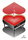 Cartoon: piano (small) by Tonho tagged keyboard,piano,heart,red,music
