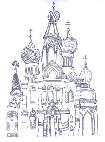 Cartoon: Russia. St. Petersburg (medium) by flyingfly tagged church,of,our,savior,on,the,spilled,blood,russia,lina,khesina,drawing,cathedral