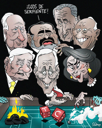 Cartoon: Political humor Chile (medium) by sfabrega tagged social,outbreak,chile,2019,gag,caricature,cartoon