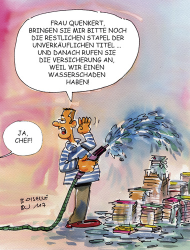 Cartoon: Buchhädler0017 (medium) by Boiselle tagged buchhändler,steffen,boiselle