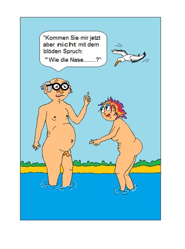 Cartoon: Strandleben (medium) by gert montana tagged gertoons,strandleben,sylt,fkk,strand,badefreuden,meer