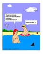 Cartoon: Nordseekrabben (small) by gert montana tagged nordseekrabben,zwiegespräch,strandgespräch,haiflosse,gertoons,schatzi