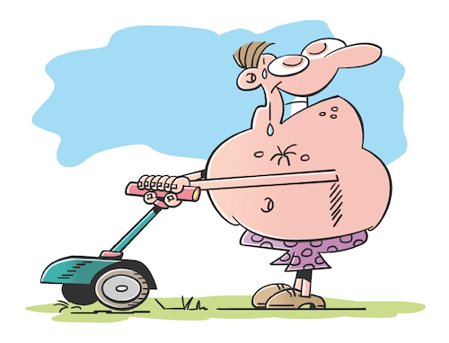 man mows grass man mows grass