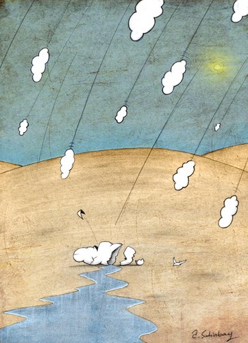 Cartoon: rain (medium) by aytrshnby tagged rain,clouds