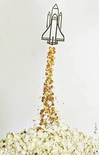 Cartoon: rocket (medium) by aytrshnby tagged popcorn