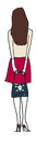 Cartoon: Red skirt (small) by spotty71 tagged brünett,frau,rot,handtasche,schädel,totenkopf