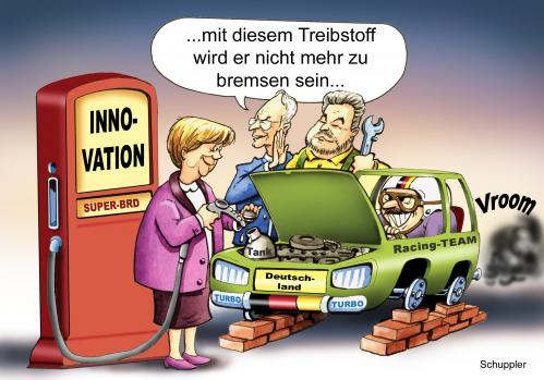 Cartoon: treibstoff (medium) by schuppi tagged tankstelle,treibstoff,innovation,merkel,stoiber,beck,auto,autotankstelle,tanken,tankstelle,treibstoff,innovation,angela,merkel,edmund,stoiber,kurt,beck,spd,cdu,csu,tanken,auto,fahrzeuge,sprit,benzin,super,brd,deutschland,team,bremsen,durchstarten,vollgas,rennwagen,autofahren,rasen,angela merkel,edmund stoiber,kurt beck