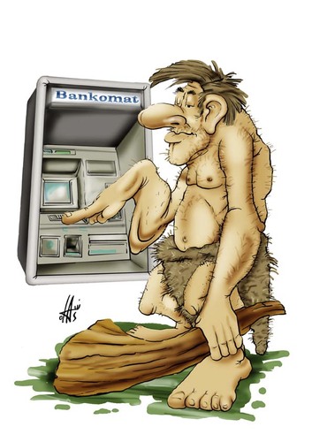 Cartoon: no title (medium) by Nikola Otas tagged bankomat