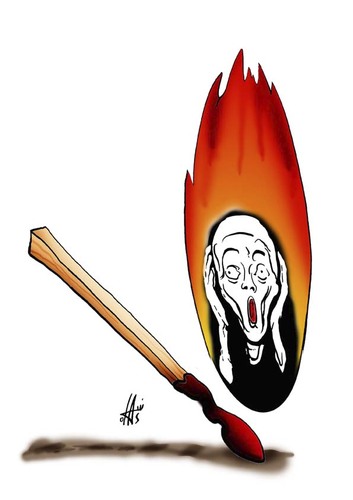 Cartoon: no title (medium) by Nikola Otas tagged fire