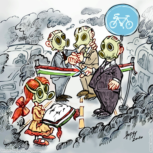 Cartoon: Bicycles only (medium) by hopsy tagged bicycles,only,environmental,pollution,city,enviroment
