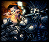 Cartoon: Cyberpunk Pinocchio_color_detail (small) by hopsy tagged cyberpunk pinocchio carlo collodi wooden puppet long nose