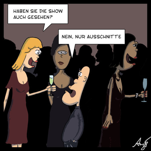 Cartoon: Ausschnitte (medium) by Anjo tagged kleine,männer,frauen,ausschnitt,sehen,gucken,show,männer,frauen,sehen,gucken,show