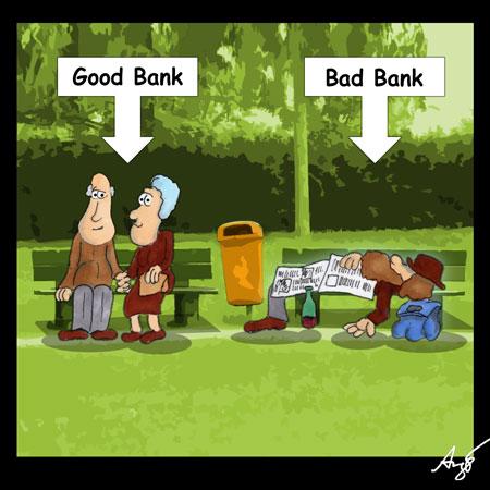Cartoon: Bad Bank (medium) by Anjo tagged bad,bank