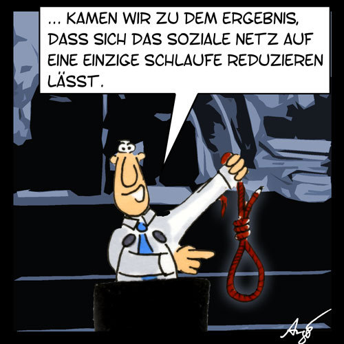 Cartoon: Soziales Netz (medium) by Anjo tagged hartz,iv,sozialabbau,sozialleistung,netz,soziales,staat,westerwelle,koalition