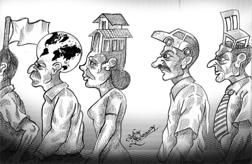 Cartoon: long journey (medium) by indika dissanayake tagged journey