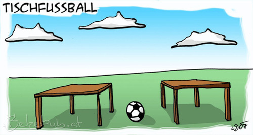Cartoon: Tischfußball (medium) by Belzebub tagged wortwitz,fußball,tisch,tischfußball,soccer,table