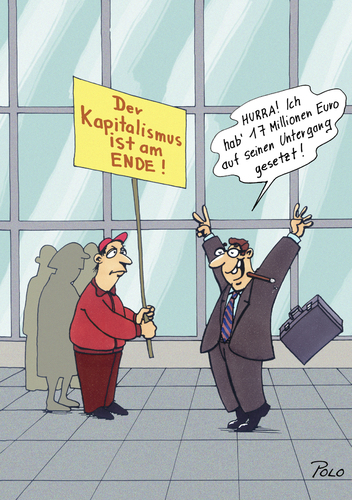 Cartoon: Kapitalismus am Ende (medium) by POLO tagged kapitalismus,banker,protest,kapitalismus,banker,protest