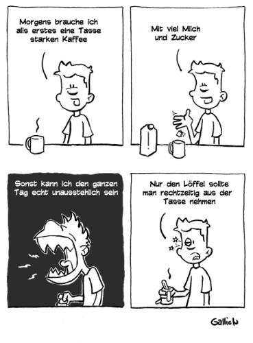 Cartoon: Kaffee ... (medium) by gallion tagged kaffee,gallion,comicstrip,tagebuch,handschuhfisch