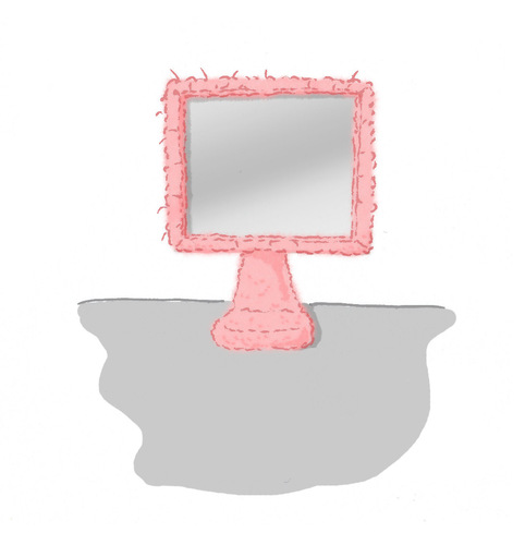 Cartoon: Bildschirmschoner (medium) by Frank Zimmermann tagged wolle,rosa,pink,computer,pc,mac,saver,screen,bildschirmschoner