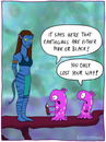 Cartoon: LOST YOUR WAY (small) by Frank Zimmermann tagged lost your way get avatar blue pandora alien book tree bra pink black cartoon