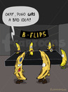 Cartoon: ON THE CONCERT (small) by Frank Zimmermann tagged concert gig pogo banana banane konzert faul flecken braun green gelb piercing stage flips
