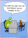 Cartoon: REQUEST (small) by Frank Zimmermann tagged chair,dayfly,desk,fly,office,request,turtle