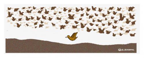 Cartoon: Gegenbewegung (medium) by ali tagged vogel,schwarm