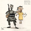 Cartoon: Nigeria..Boko Haram (small) by Khalid Alhashimi tagged education,humanright,extremist,children,africa