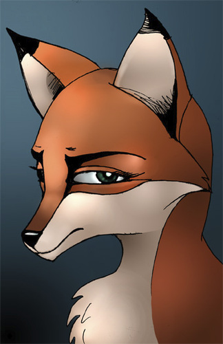 Cartoon: Enola (medium) by puzzledkitty tagged animal,fox,vixen,katie,digital,coloring