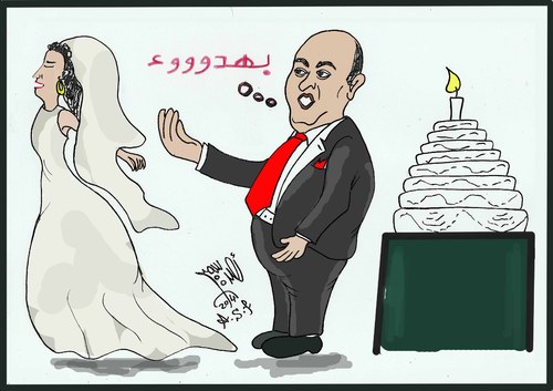 Cartoon: BE CALM (medium) by AHMEDSAMIRFARID tagged ahmed,samir,farid,emad,eldin,adib,funny,famous,people,egyptair,cartoon,caricature