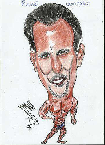 Cartoon: GONZALEZ (medium) by AHMEDSAMIRFARID tagged cuba,gonzalez,cuban,five,ahmed,samir,farid,egypt,usa,cartoon,caricature