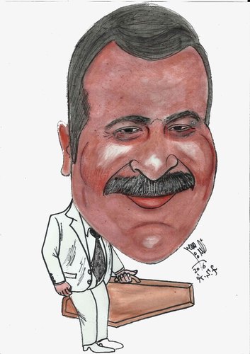 Cartoon: SHERIF ALLAM (medium) by AHMEDSAMIRFARID tagged ahmed,samir,farid,ahmedsamirfarid,sherif,allam,cartoon,caricature,famous,people,illustrator