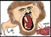 Cartoon: LION MATE (small) by AHMEDSAMIRFARID tagged lion bashar ala asad syria revolution