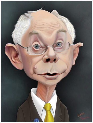 Cartoon: Herman Van Rompuy. (medium) by Maria Hamrin tagged caricature,chief,leader,eu,bryssel,belgien